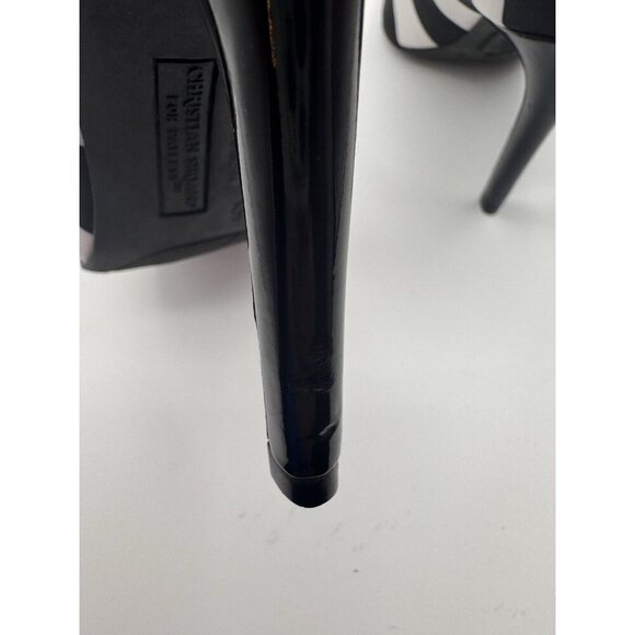 Christian Siriano Black and White Striped Stiletto Pumps, Size 6 Heels Shoes - Picture 5 of 11